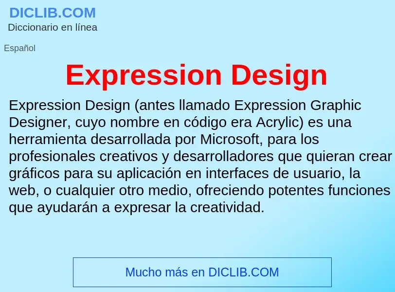 Che cos'è Expression Design - definizione