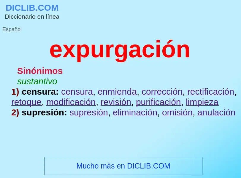 What is expurgación - definition