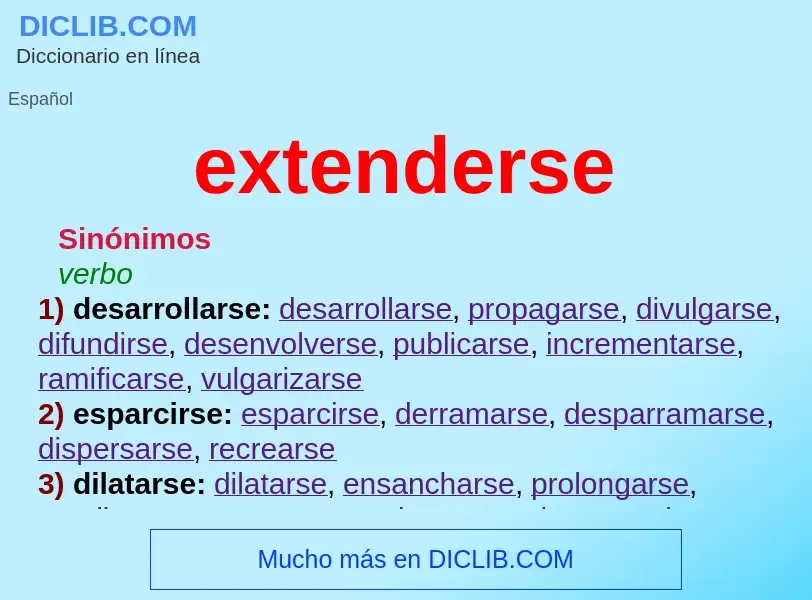 What is extenderse - definition