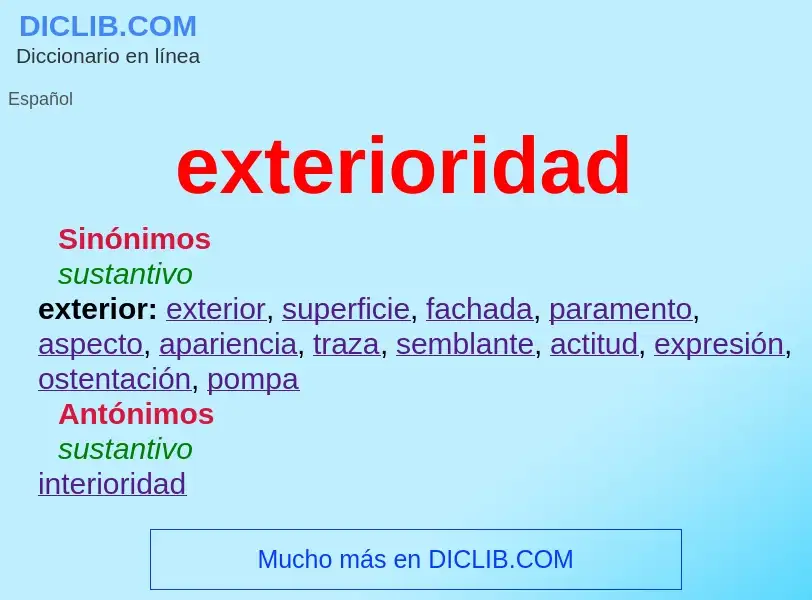 What is exterioridad - meaning and definition