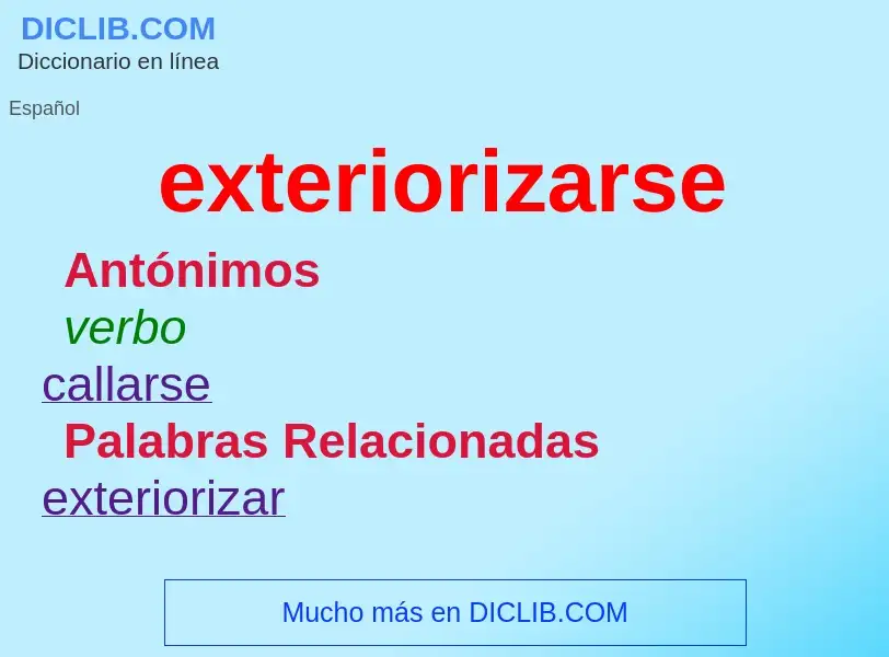 What is exteriorizarse - definition