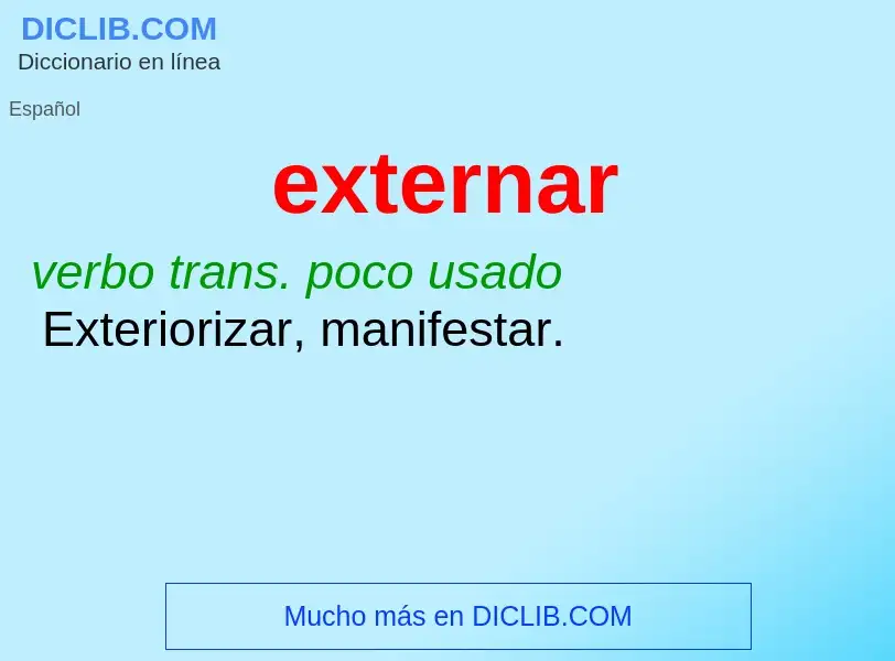 What is externar - definition