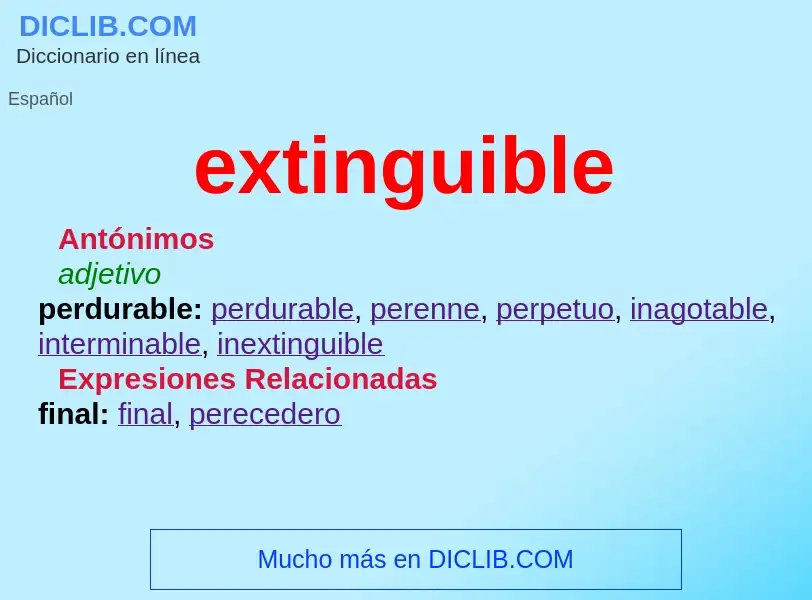 What is extinguible - definition