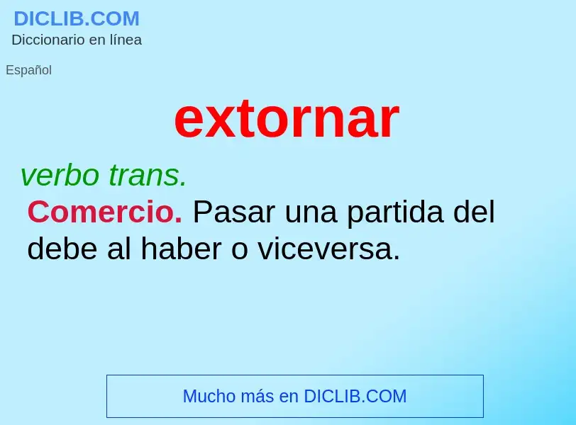 What is extornar - definition