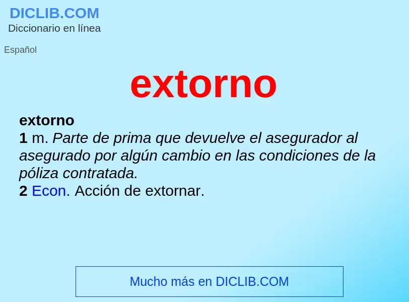 What is extorno - definition