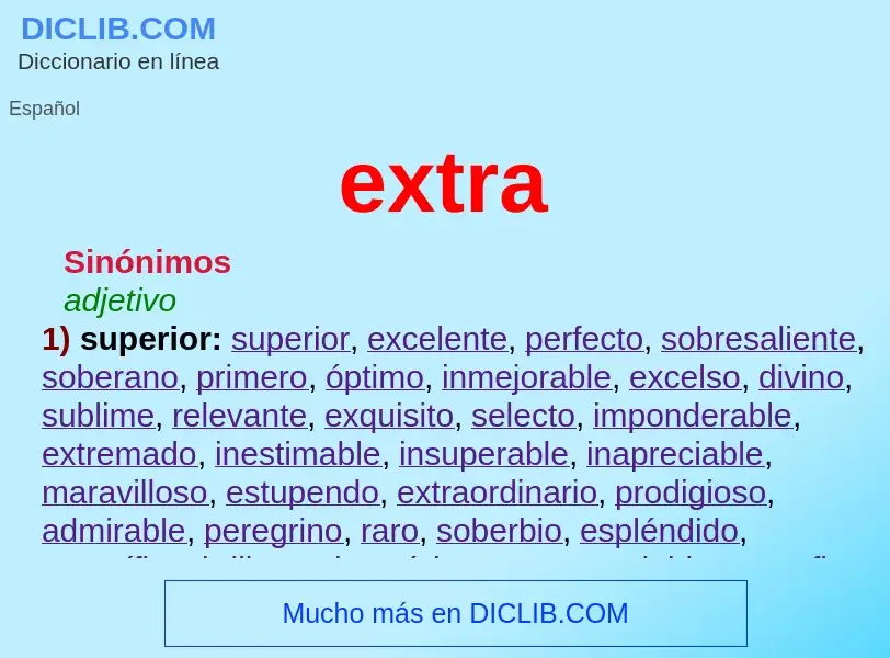 ¿Qué es extra? - significado y definición