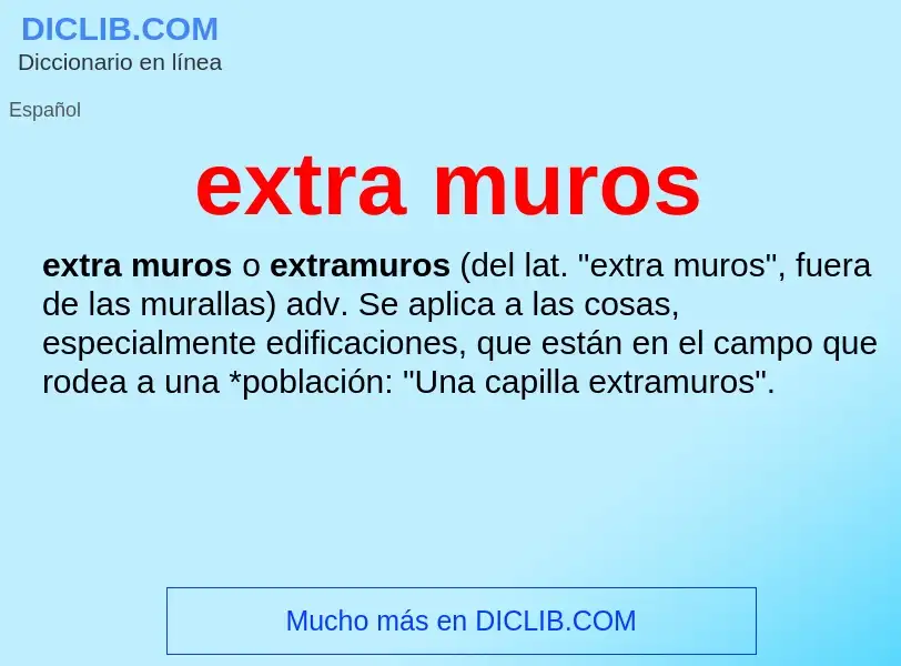 What is extra muros - definition