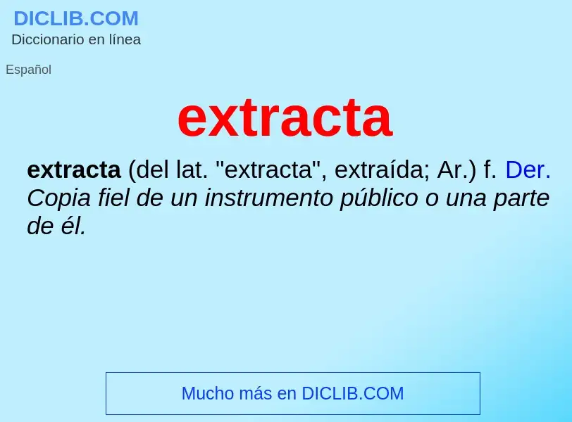 What is extracta - definition