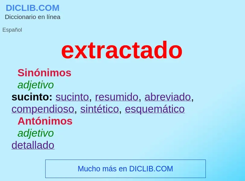 ¿Qué es extractado? - significado y definición