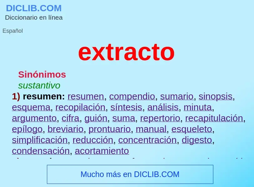 ¿Qué es extracto? - significado y definición