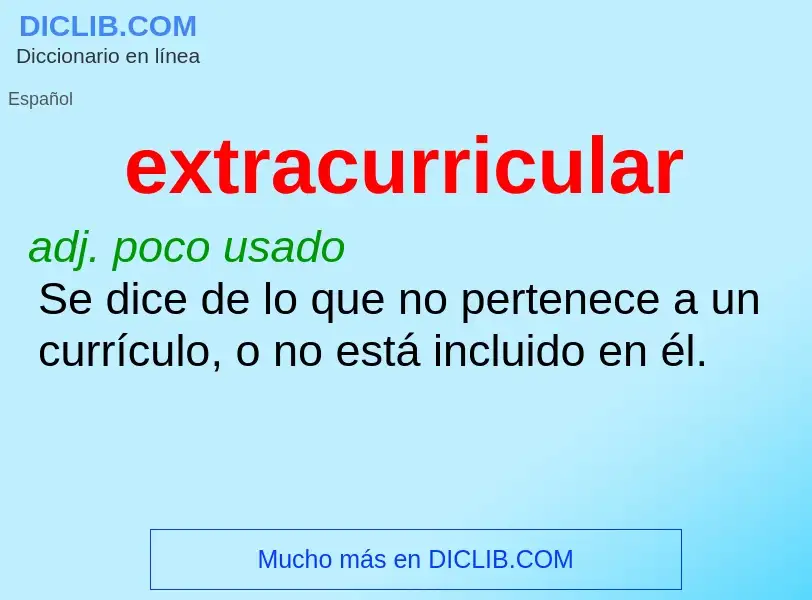 What is extracurricular - definition