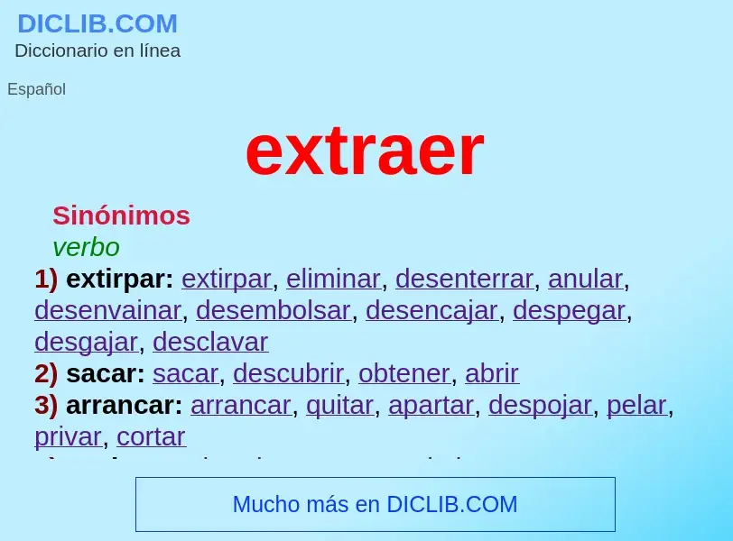 What is extraer - meaning and definition