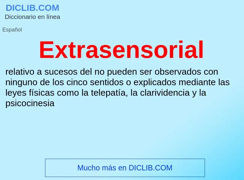 What is Extrasensorial - definition