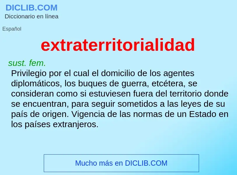 What is extraterritorialidad - definition