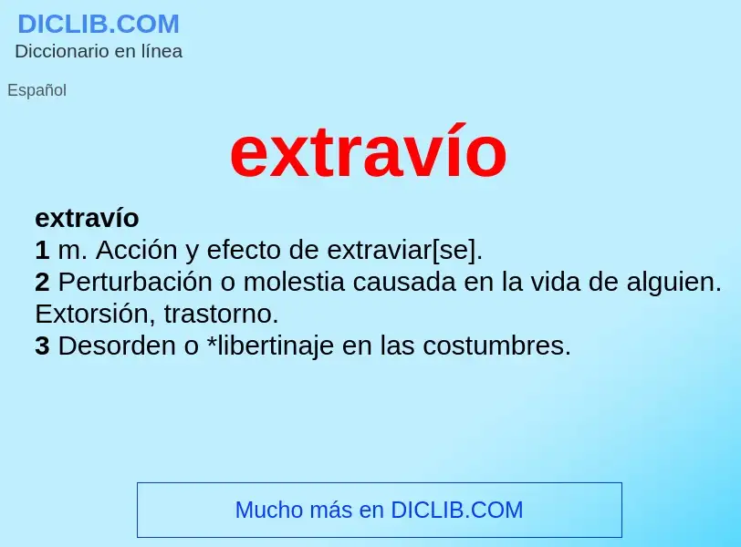 What is extravío - definition