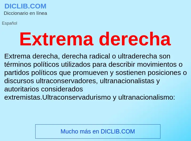 Was ist Extrema derecha - Definition