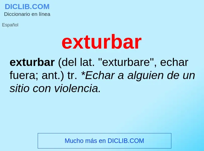 What is exturbar - meaning and definition