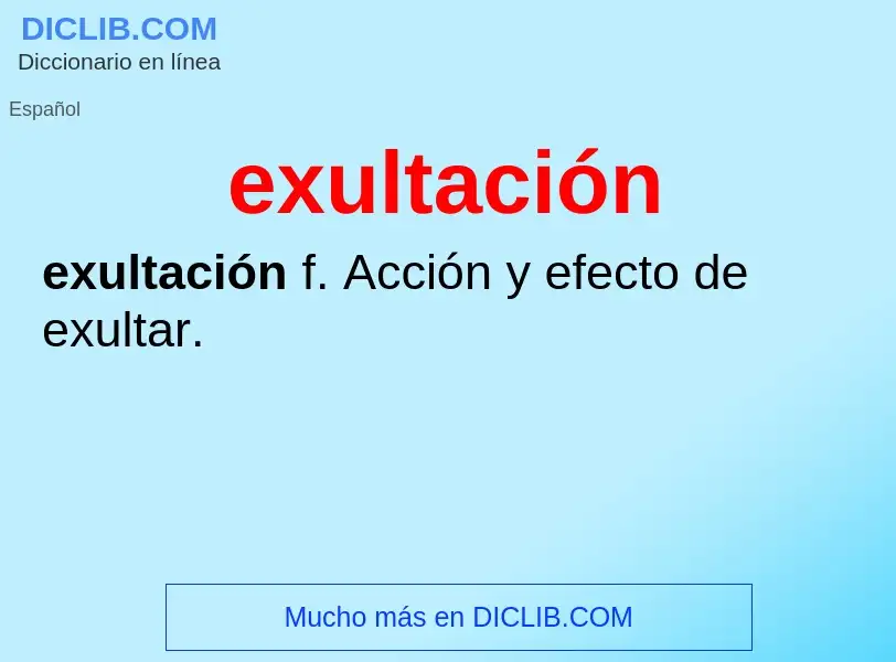 Что такое exultación - определение