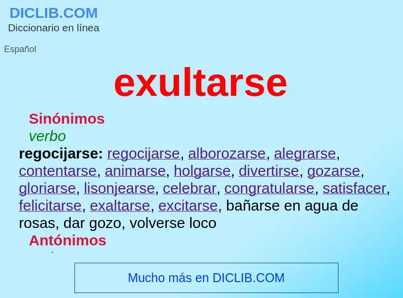 ¿Qué es exultarse? - significado y definición