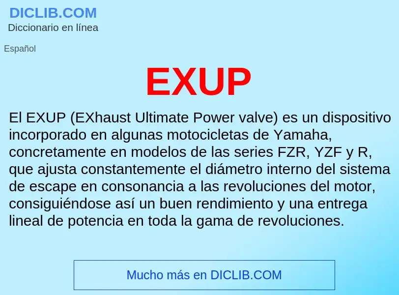 What is EXUP - meaning and definition