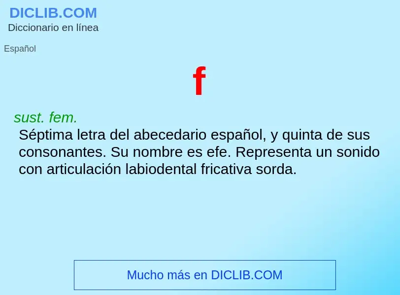 O que é f - definição, significado, conceito