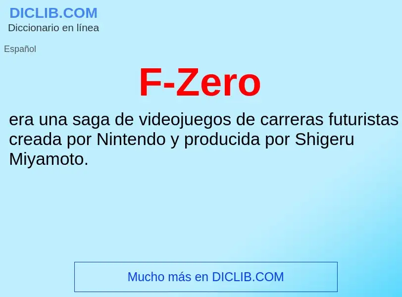 O que é F-Zero - definição, significado, conceito