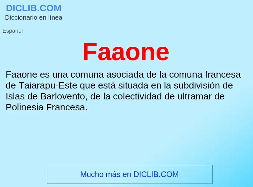 Qu'est-ce que Faaone - définition