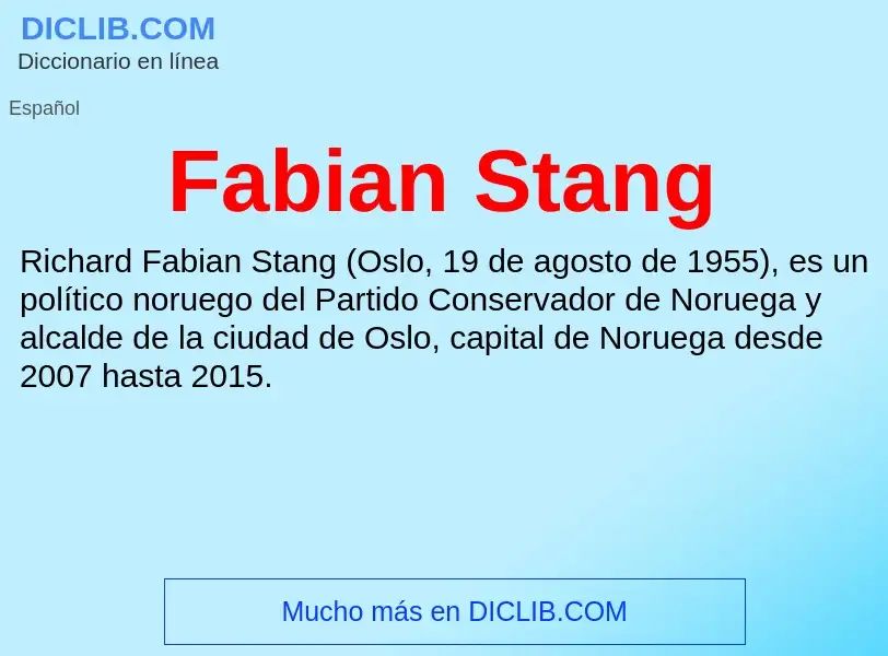 Qu'est-ce que Fabian Stang - définition