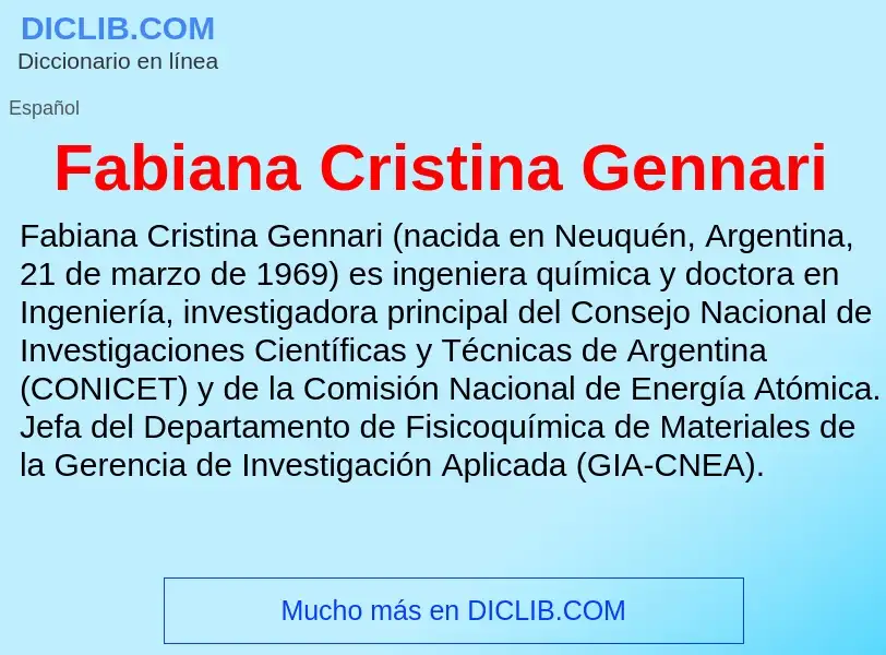 Che cos'è Fabiana Cristina Gennari - definizione