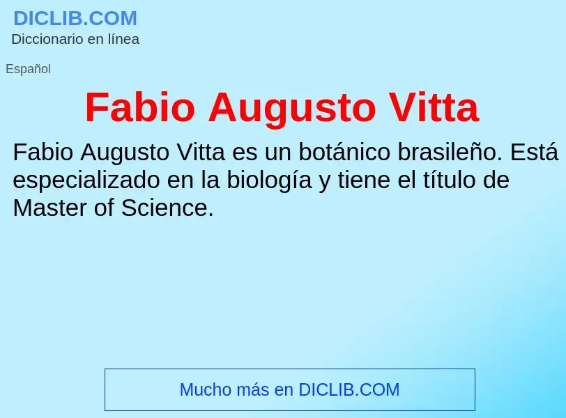 Che cos'è Fabio Augusto Vitta - definizione