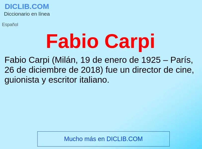 Che cos'è Fabio Carpi - definizione