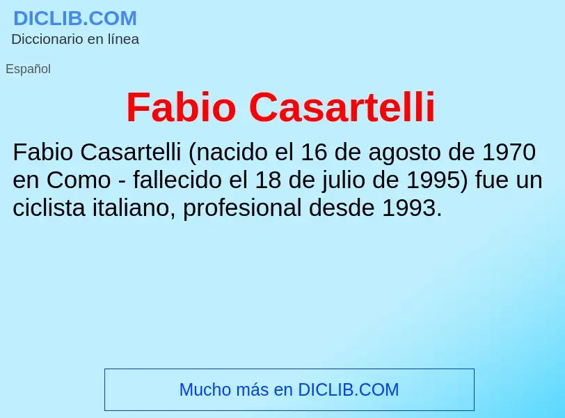 Che cos'è Fabio Casartelli - definizione