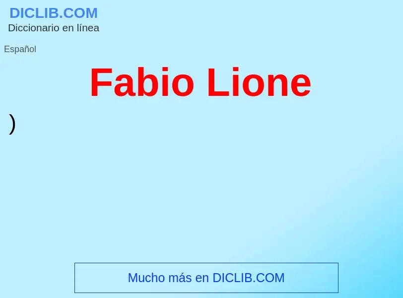 Qu'est-ce que Fabio Lione - définition