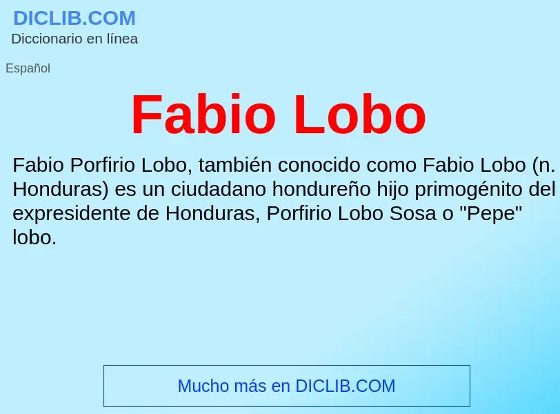 Che cos'è Fabio Lobo - definizione