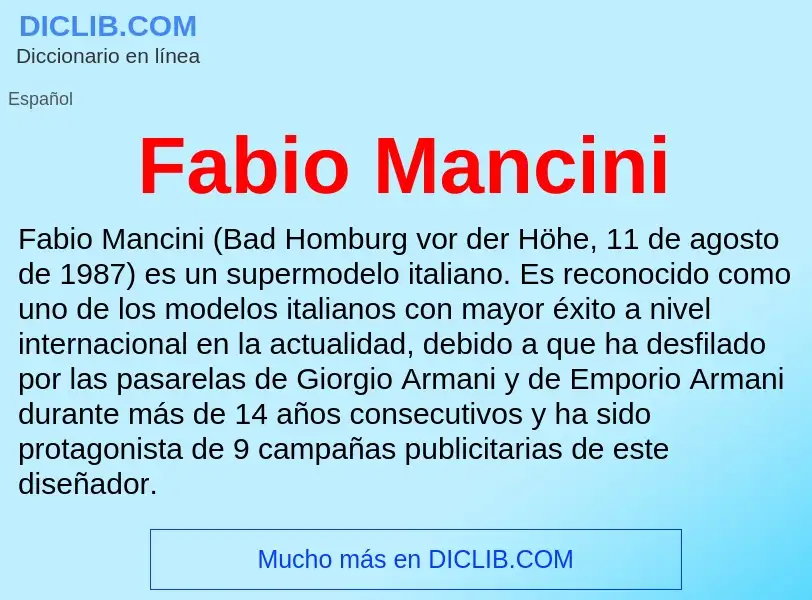 Che cos'è Fabio Mancini - definizione