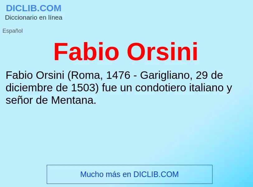 Che cos'è Fabio Orsini - definizione