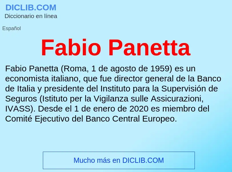 Che cos'è Fabio Panetta - definizione