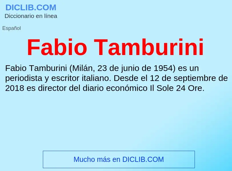 Che cos'è Fabio Tamburini - definizione