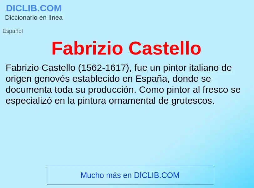 Che cos'è Fabrizio Castello - definizione