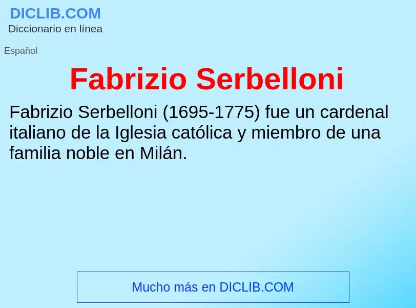 Che cos'è Fabrizio Serbelloni - definizione