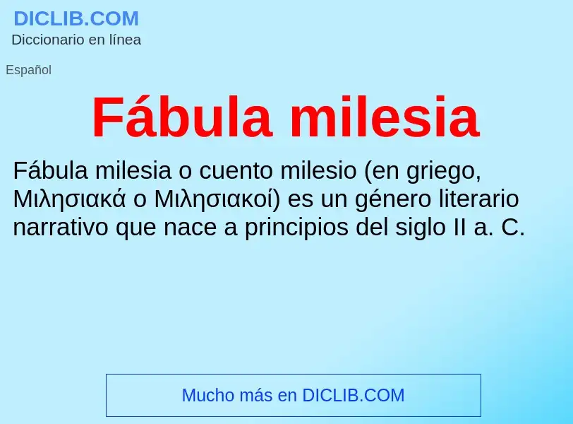 O que é Fábula milesia - definição, significado, conceito