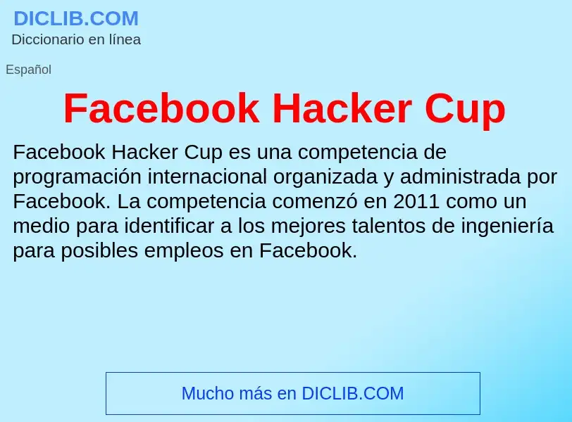 Che cos'è Facebook Hacker Cup - definizione