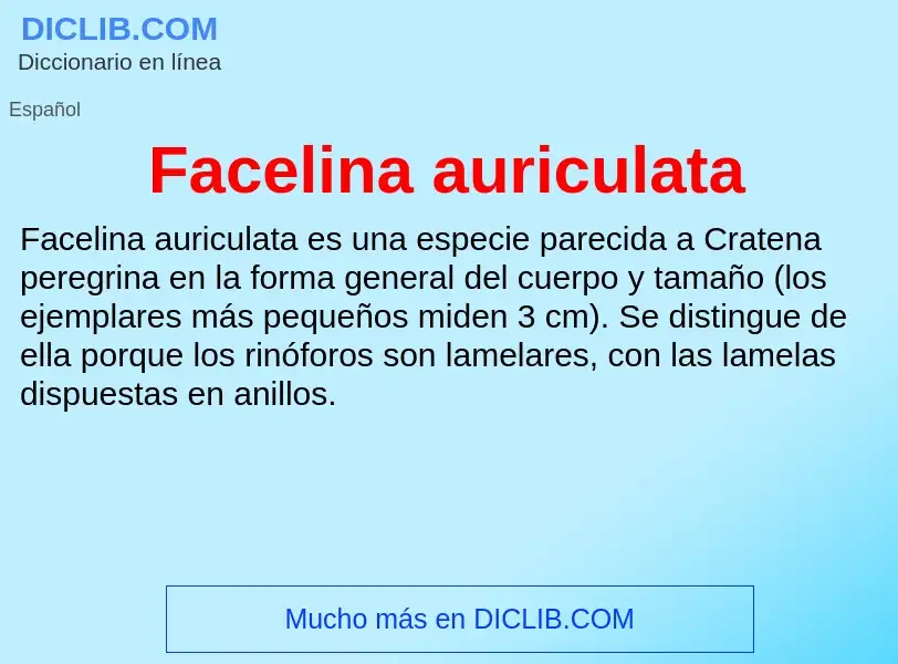 Che cos'è Facelina auriculata - definizione