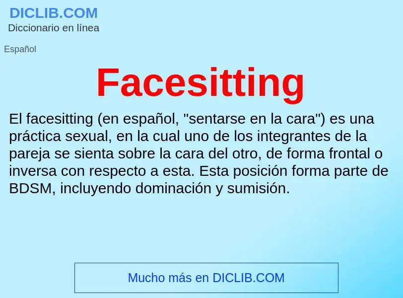 Che cos'è Facesitting - definizione