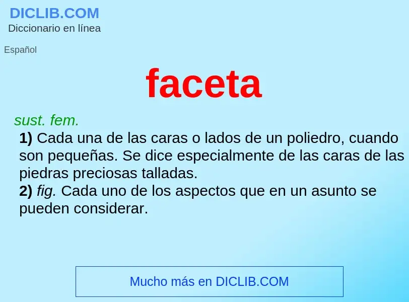 What is faceta - meaning and definition