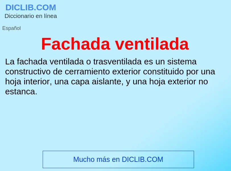 Che cos'è Fachada ventilada - definizione