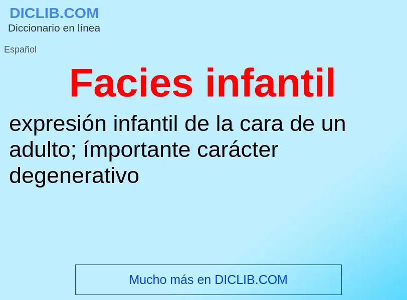 Che cos'è Facies infantil - definizione