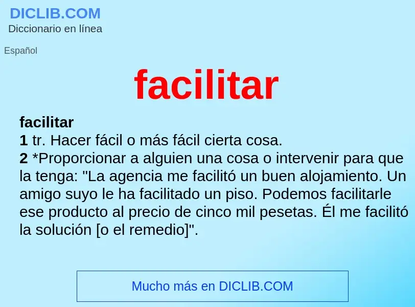 What is facilitar - meaning and definition