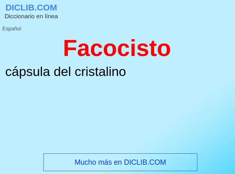 Che cos'è Facocisto - definizione