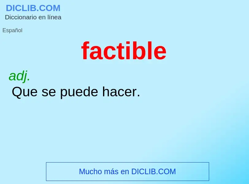 Wat is factible - definition